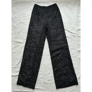 Staud Black and Silver Metallic Wide Leg Pants Size 2